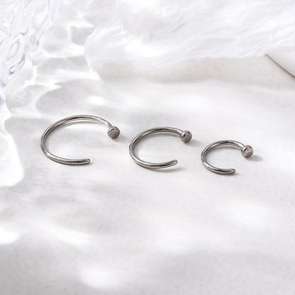 G23/F136 Titanium C-Shaped Nose Hoop Ring for Cartilage Piercing | Hypoallergenic Body Jewelry