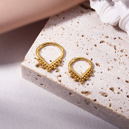 G23/F136 Titanium Teardrop Seamless Nose Hoop Ring – 8mm 10mm Hypoallergenic Piercing Jewelry