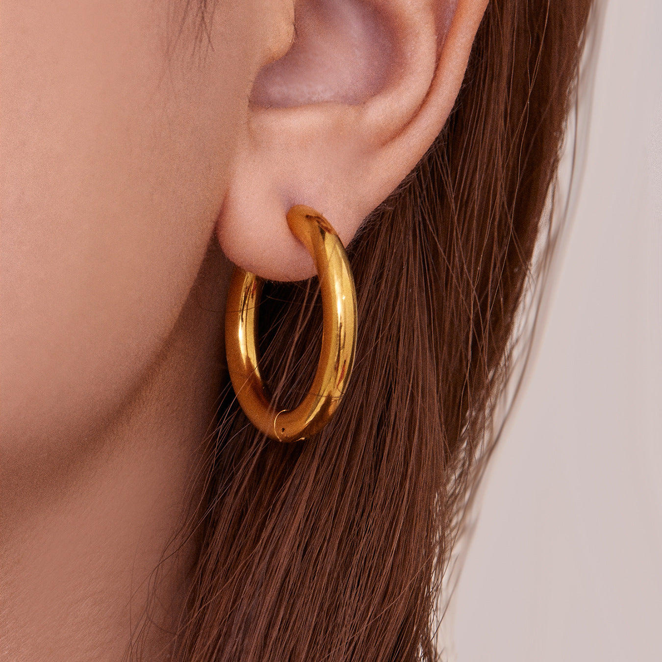 Statement Stainless Steel Hoop Earrings – Bold Geometric Circle Earrings, Modern Minimalist Jewelry for Women