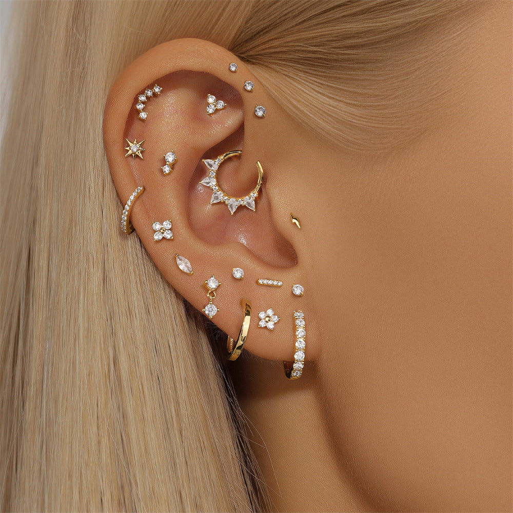 14K Gold Teardrop Zircon Stud Earrings – Dainty, Hypoallergenic & Everyday Chic