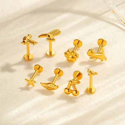 Pure Titanium Animal-Shaped Stud Earrings for Cartilage Piercing | G23/F136 Hypoallergenic