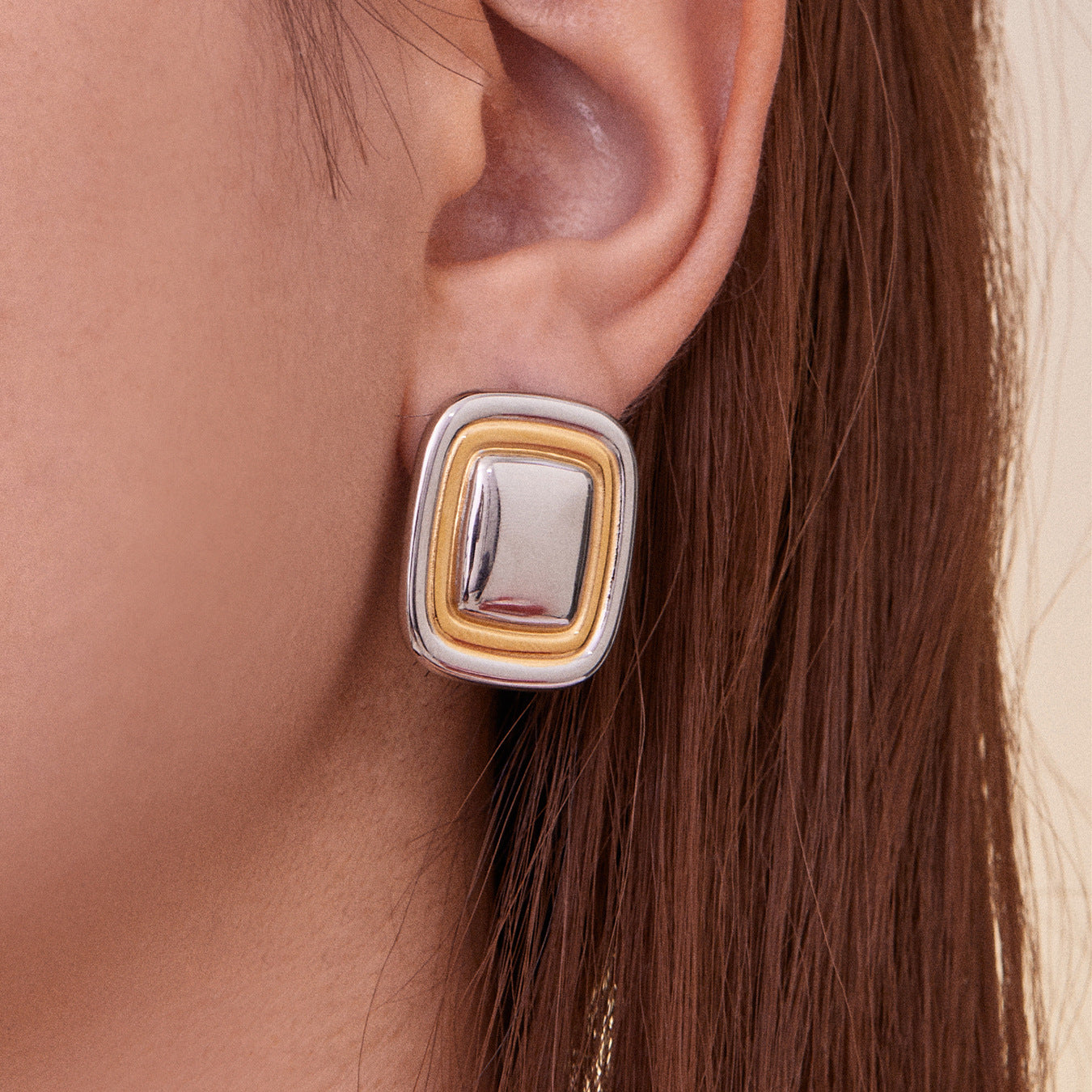 Stainless Steel Retro Geometric Earrings | Figure-8 & Square Shaped Minimalist Hoop Earrings | High-End Fashion Jewelry