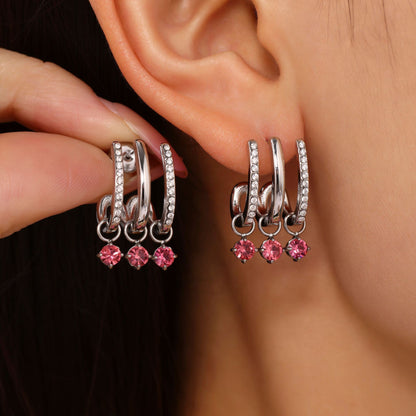 Tassel Zircon Earrings – Elegant Stainless Steel Dangle Earrings for Women