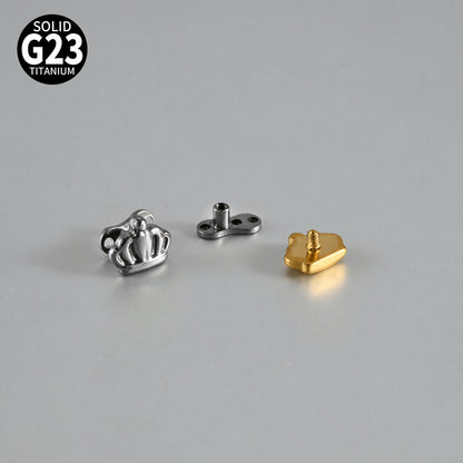 ASTM F136 Titanium Crown Dermal Anchor – Royal Eyebrow & Skin Implant Jewelry