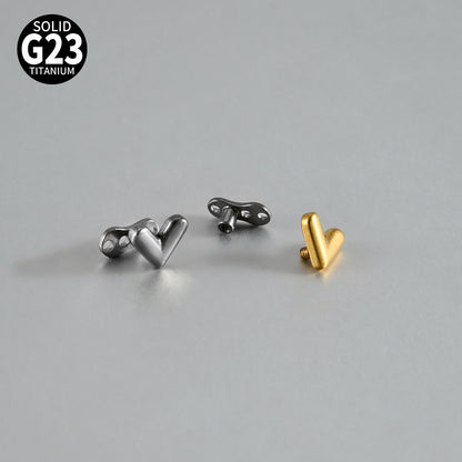 ASTM F136 Titanium Sweet Heart Dermal Anchor Implant – Classic Heart Skin Implant Piercing Jewelry