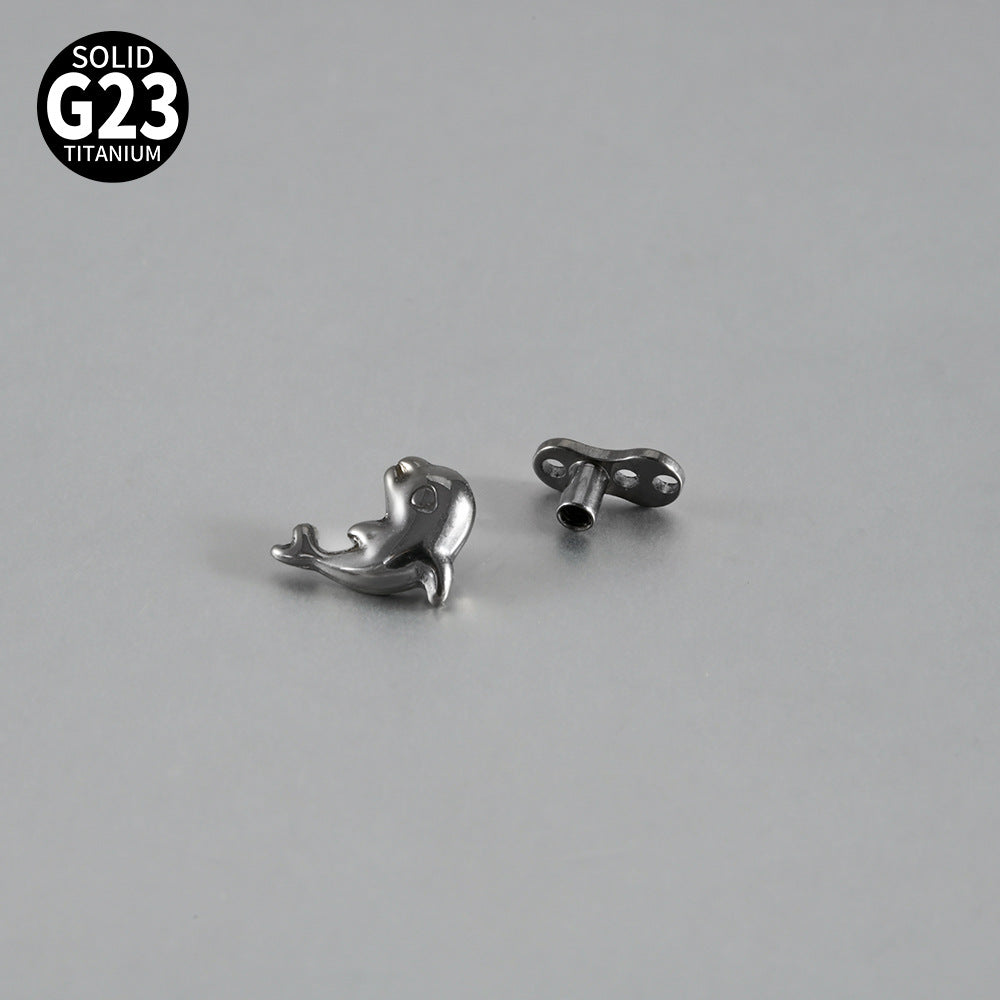 ASTM F136 Titanium Dolphin Dermal Anchor – Internally Threaded Surface & Collarbone Piercing Jewelry