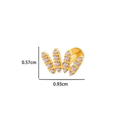 F136 Titanium Internally Threaded Cartilage Studs | Zircon Flower, Swan & Cone Lip Piercing Jewelry