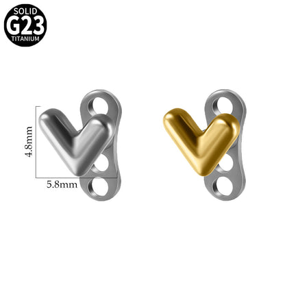 ASTM F136 Titanium Sweet Heart Dermal Anchor Implant – Classic Heart Skin Implant Piercing Jewelry