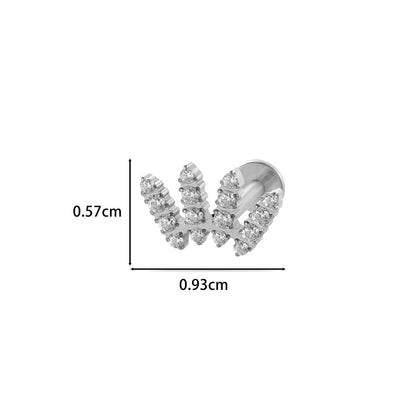 F136 Titanium Internally Threaded Cartilage Studs | Zircon Flower, Swan & Cone Lip Piercing Jewelry