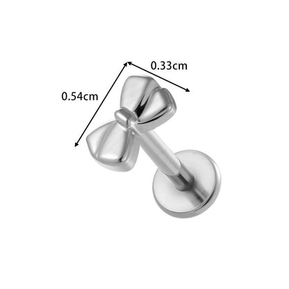 F136/G23 Titanium Star, Leaf, Flower, Fish, Bow Zircon Internally Threaded Labret & Cartilage Piercing Jewelry