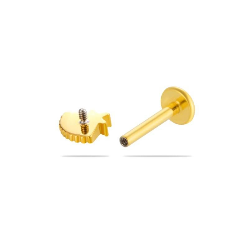 F136 Titanium Internally Threaded Cartilage Studs | Zircon Flower, Swan & Cone Lip Piercing Jewelry