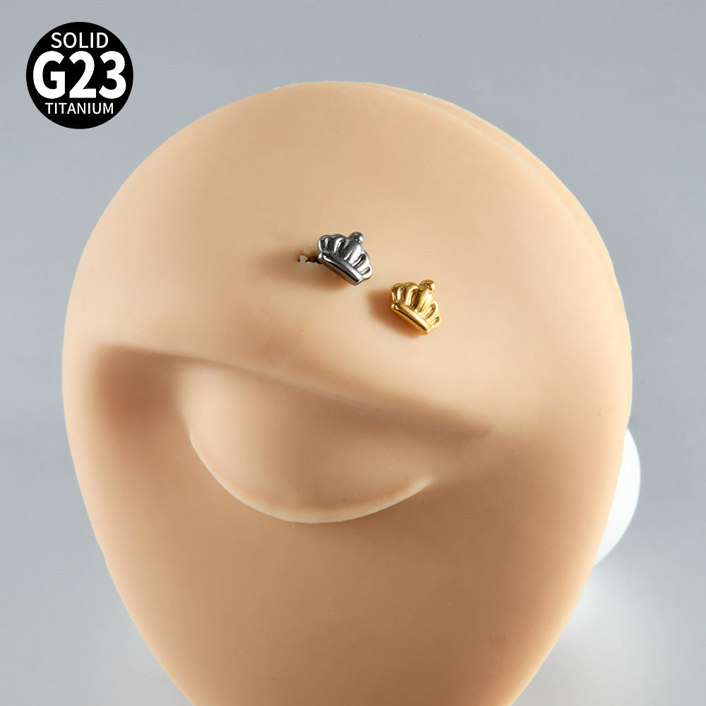 ASTM F136 Titanium Crown Dermal Anchor – Royal Eyebrow & Skin Implant Jewelry