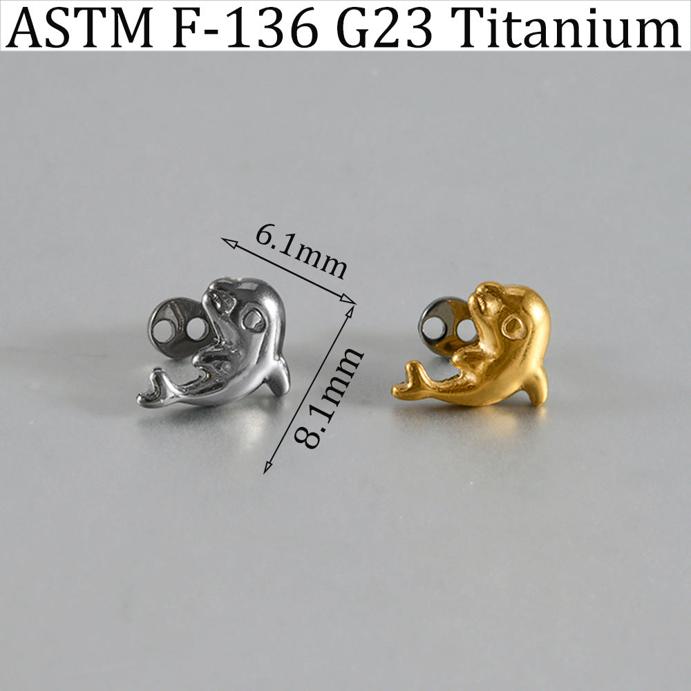 ASTM F136 Titanium Dolphin Dermal Anchor – Internally Threaded Surface & Collarbone Piercing Jewelry