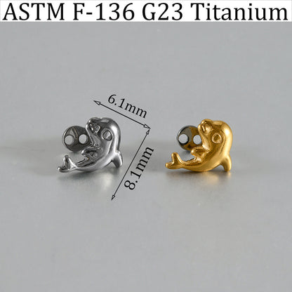ASTM F136 Titanium Dolphin Dermal Anchor – Internally Threaded Surface & Collarbone Piercing Jewelry