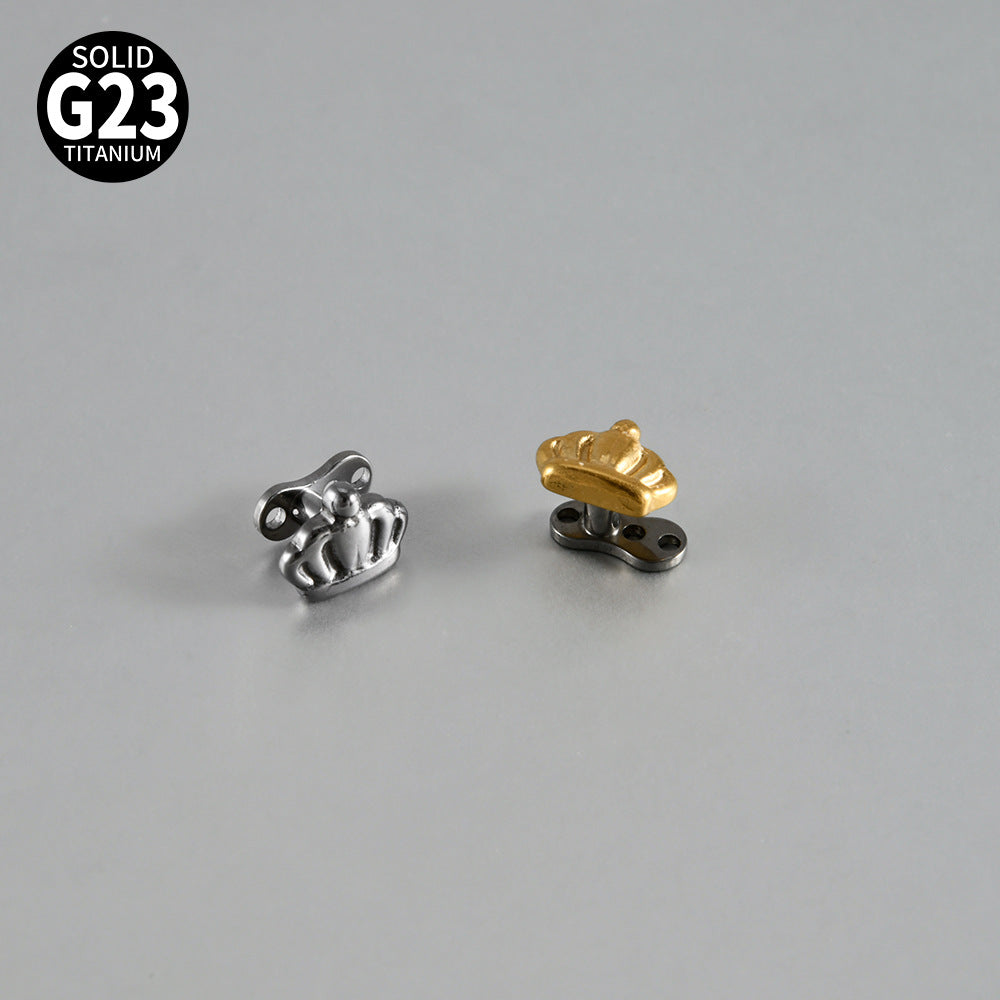 ASTM F136 Titanium Crown Dermal Anchor – Royal Eyebrow & Skin Implant Jewelry