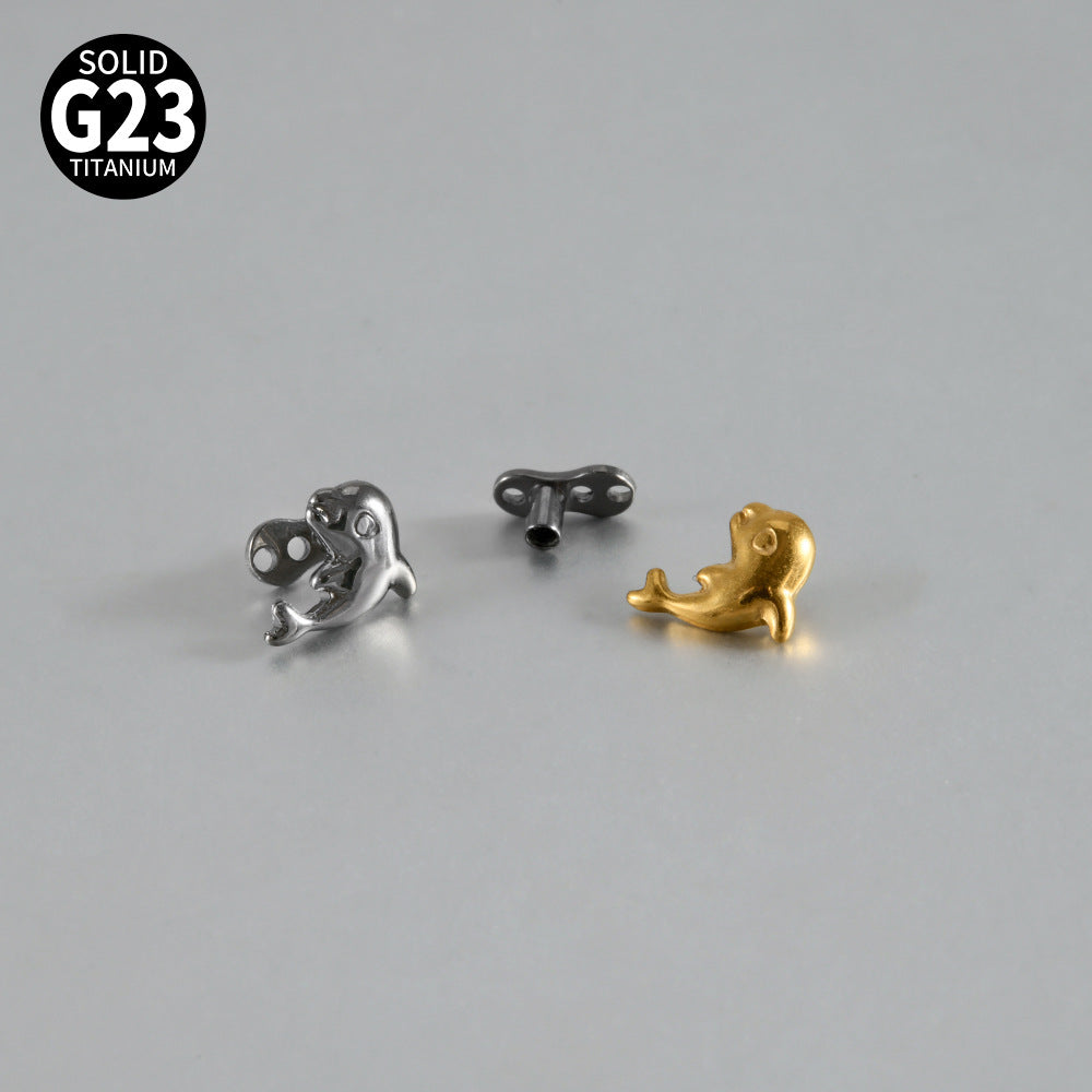 ASTM F136 Titanium Dolphin Dermal Anchor – Internally Threaded Surface & Collarbone Piercing Jewelry