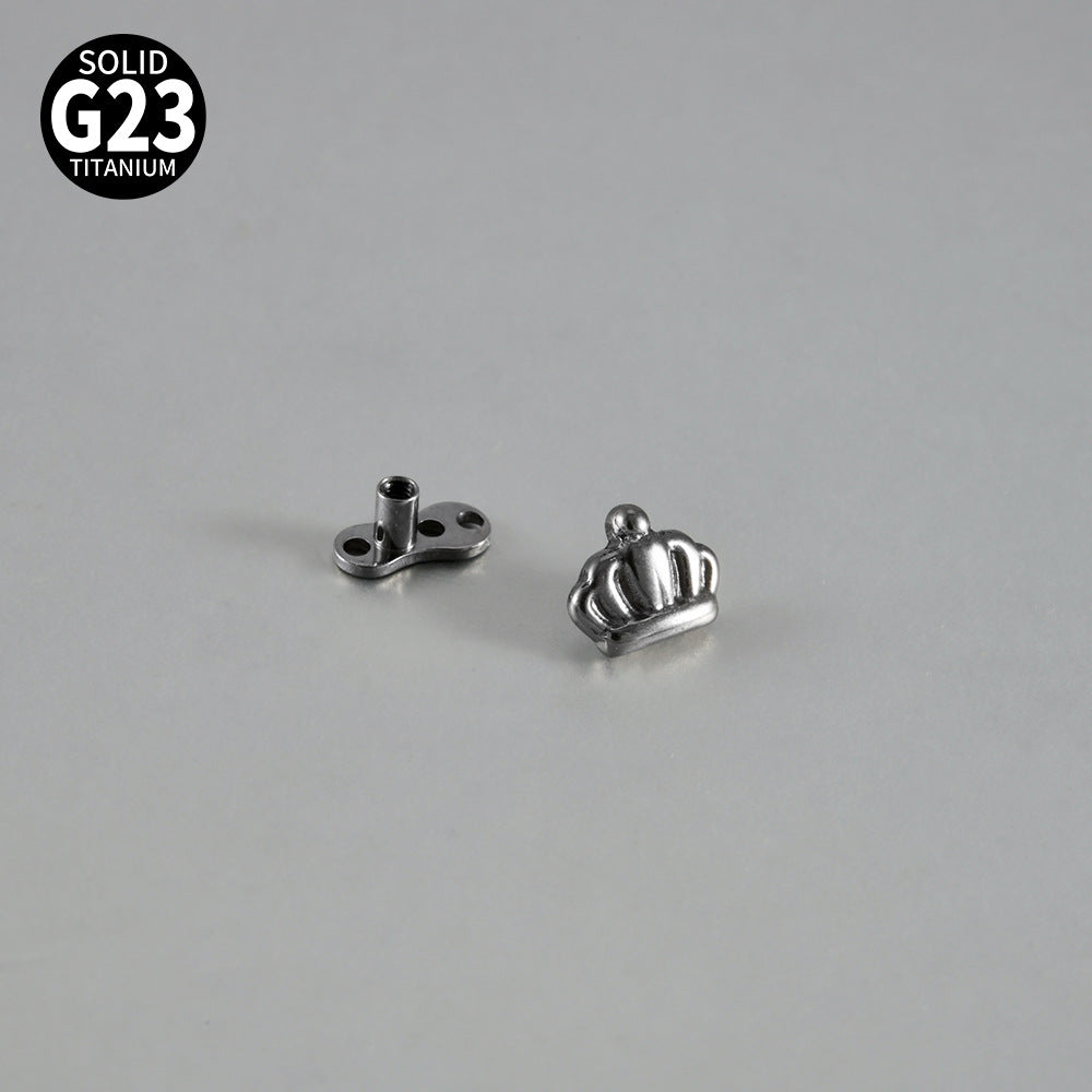 ASTM F136 Titanium Crown Dermal Anchor – Royal Eyebrow & Skin Implant Jewelry