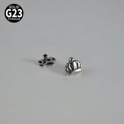 ASTM F136 Titanium Crown Dermal Anchor – Royal Eyebrow & Skin Implant Jewelry