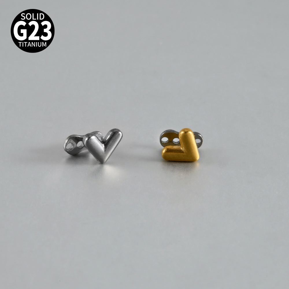 ASTM F136 Titanium Sweet Heart Dermal Anchor Implant – Classic Heart Skin Implant Piercing Jewelry