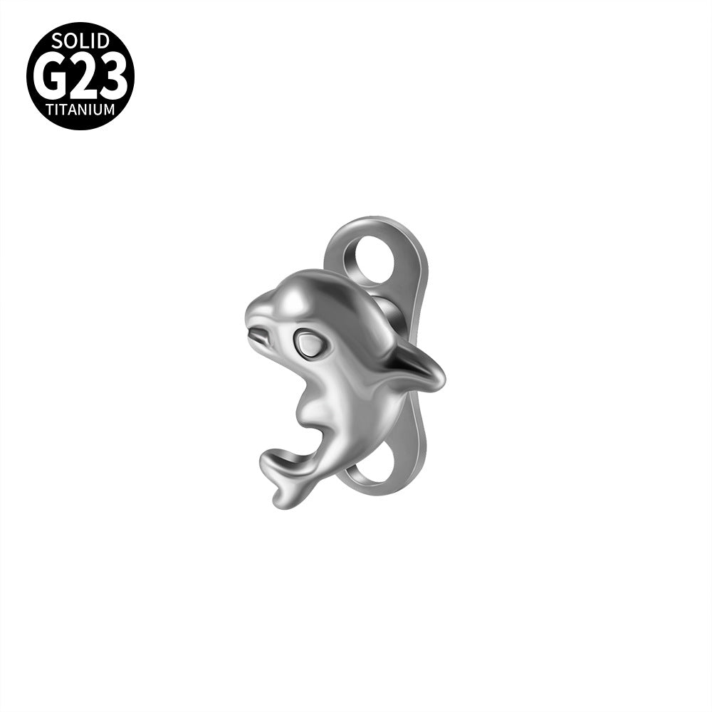 ASTM F136 Titanium Dolphin Dermal Anchor – Internally Threaded Surface & Collarbone Piercing Jewelry