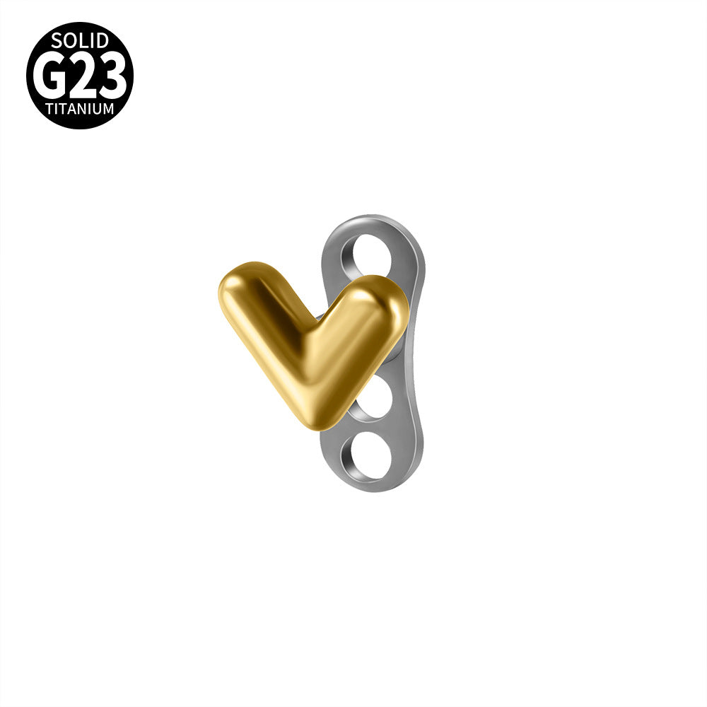 ASTM F136 Titanium Sweet Heart Dermal Anchor Implant – Classic Heart Skin Implant Piercing Jewelry