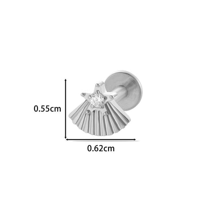 F136 Titanium Internally Threaded Cartilage Studs | Zircon Flower, Swan & Cone Lip Piercing Jewelry