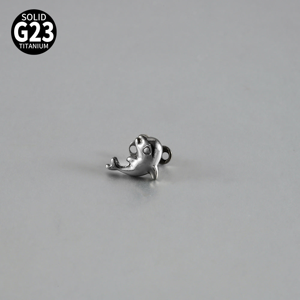 ASTM F136 Titanium Dolphin Dermal Anchor – Internally Threaded Surface & Collarbone Piercing Jewelry