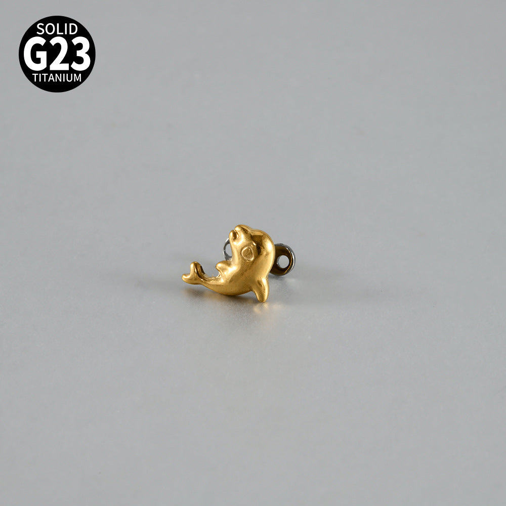 ASTM F136 Titanium Dolphin Dermal Anchor – Internally Threaded Surface & Collarbone Piercing Jewelry