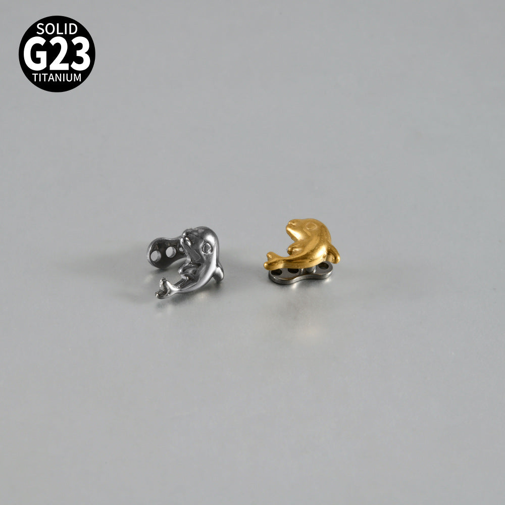 ASTM F136 Titanium Dolphin Dermal Anchor – Internally Threaded Surface & Collarbone Piercing Jewelry