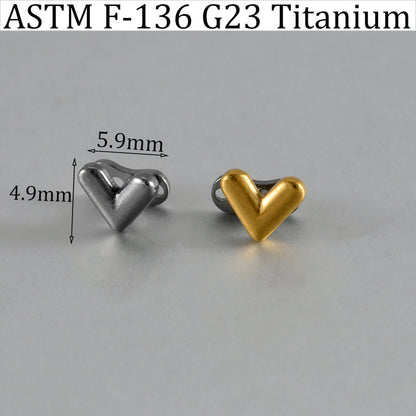 ASTM F136 Titanium Sweet Heart Dermal Anchor Implant – Classic Heart Skin Implant Piercing Jewelry
