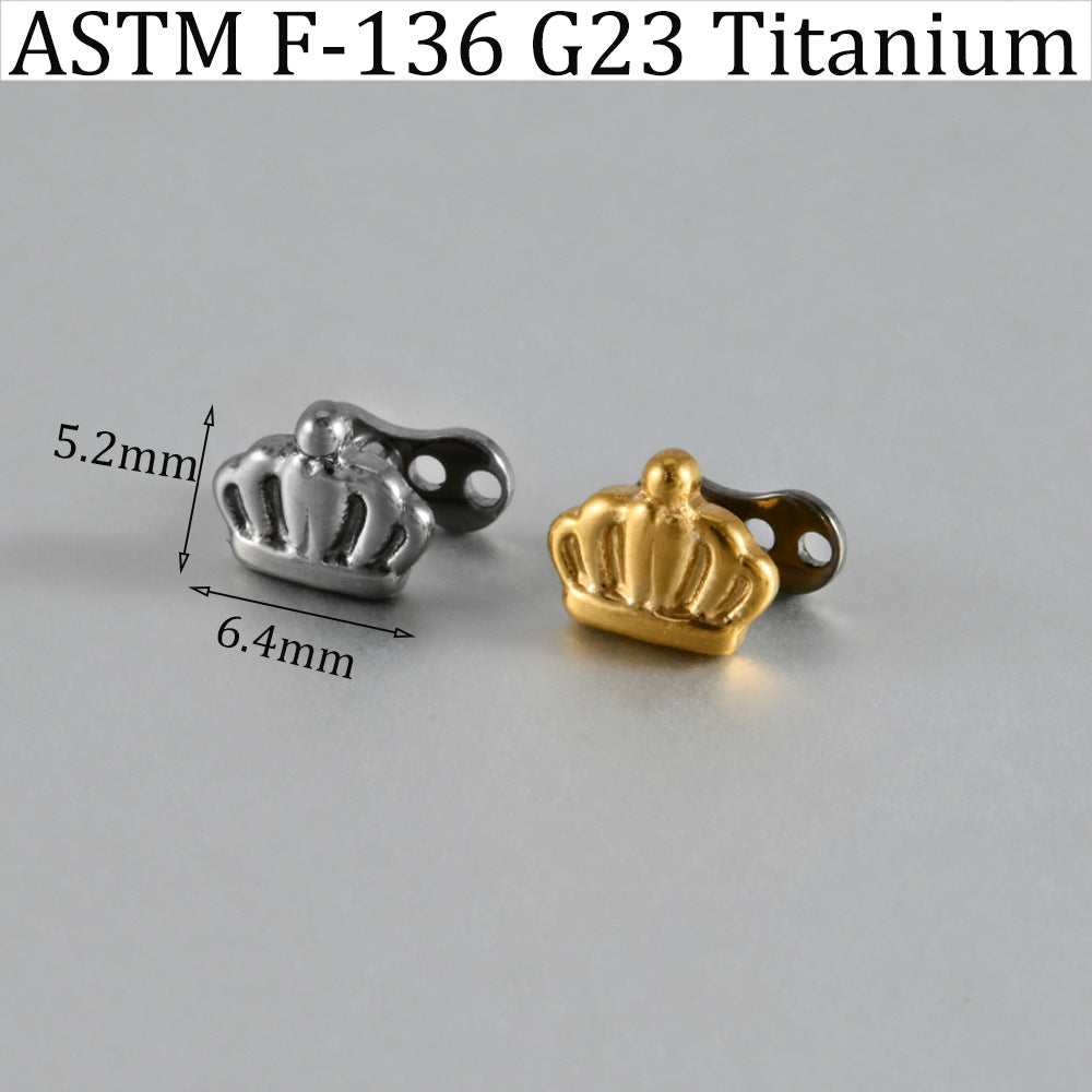 ASTM F136 Titanium Crown Dermal Anchor – Royal Eyebrow & Skin Implant Jewelry