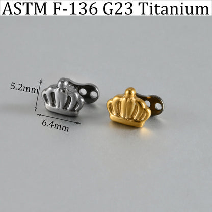 ASTM F136 Titanium Crown Dermal Anchor – Royal Eyebrow & Skin Implant Jewelry