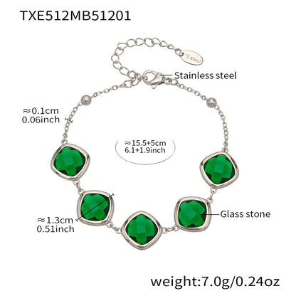 Modern Geometric Glass Jewelry | Stainless Steel Necklaces, Bracelets & Earrings