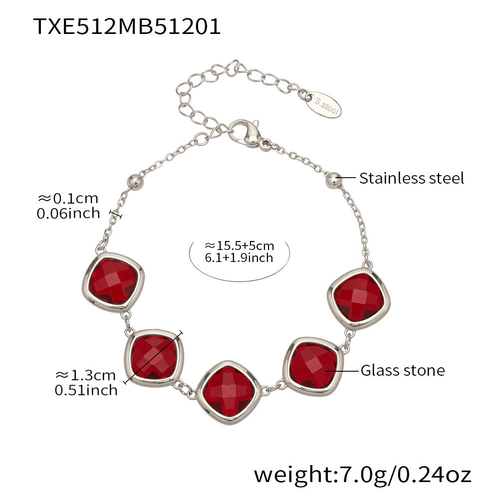 Modern Geometric Glass Jewelry | Stainless Steel Necklaces, Bracelets & Earrings