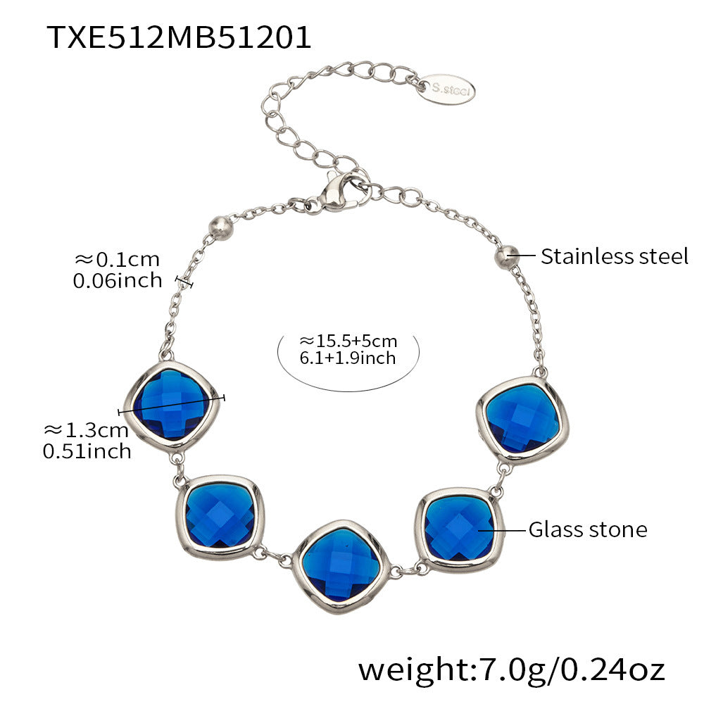 Modern Geometric Glass Jewelry | Stainless Steel Necklaces, Bracelets & Earrings