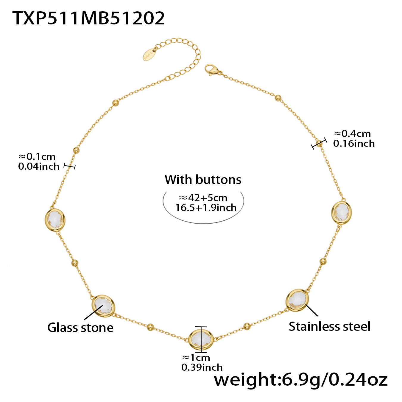 Candy Color Oval Glass Stone Necklace, Bracelet & Earrings Set – Stainless Steel | Fashion Jewelry | Colorful Minimalist Accessories