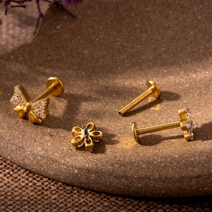 Titanium Zircon Fashion Piercing Earrings Studs