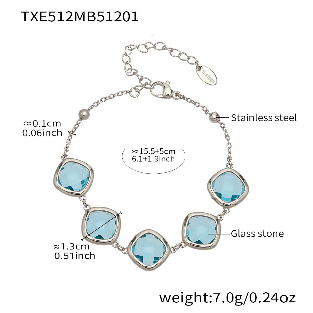 Modern Geometric Glass Jewelry | Stainless Steel Necklaces, Bracelets & Earrings