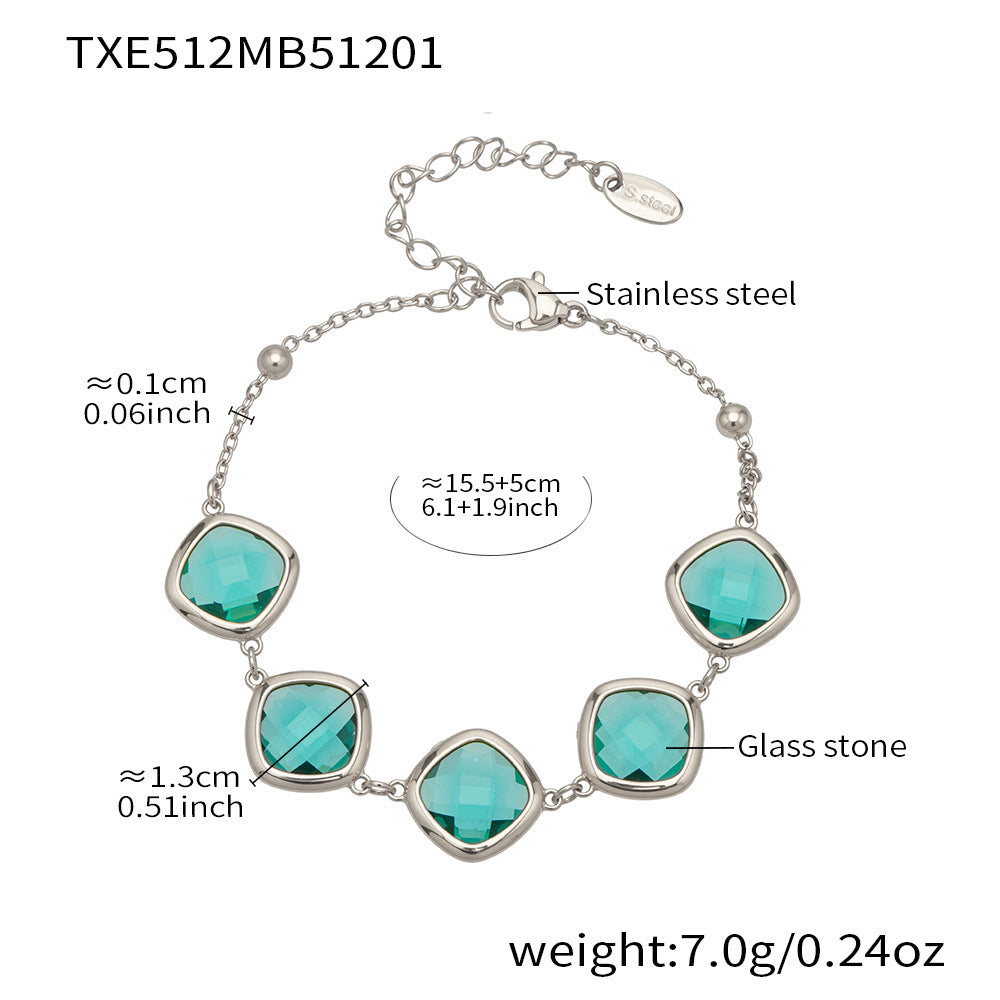 Modern Geometric Glass Jewelry | Stainless Steel Necklaces, Bracelets & Earrings