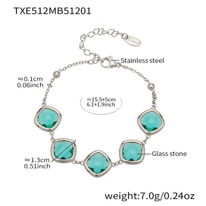 Modern Geometric Glass Jewelry | Stainless Steel Necklaces, Bracelets & Earrings