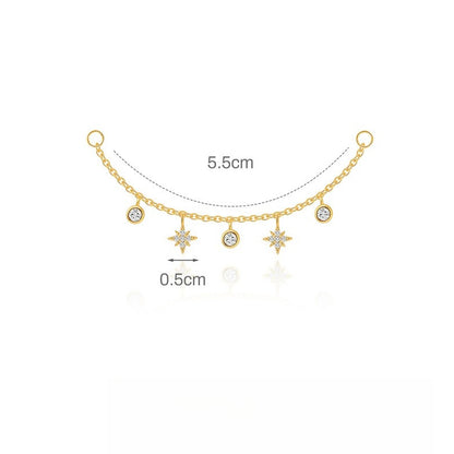 ASTM F136 Moissanite Tassel Pendant Cartilage Chain Piercing Earrings accessories