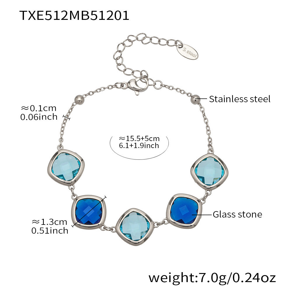 Modern Geometric Glass Jewelry | Stainless Steel Necklaces, Bracelets & Earrings