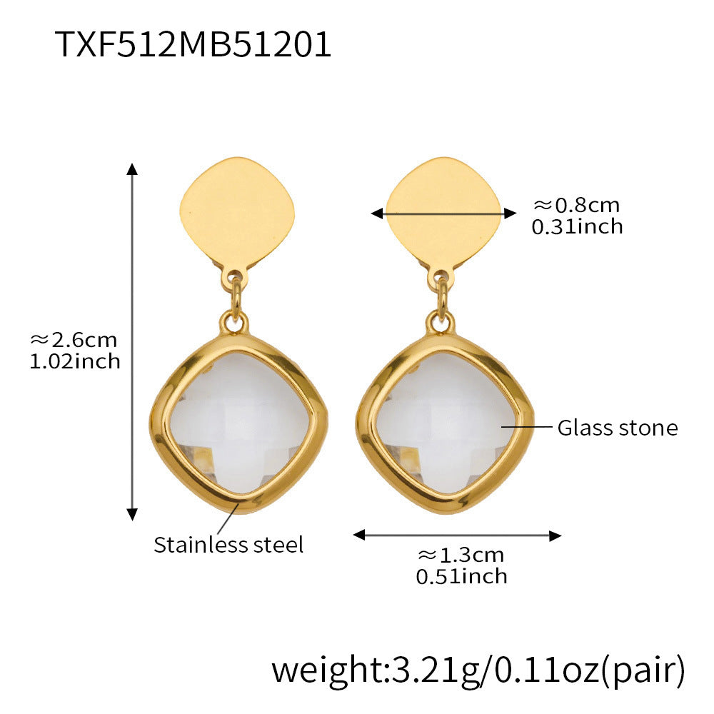 Modern Geometric Glass Jewelry | Stainless Steel Necklaces, Bracelets & Earrings