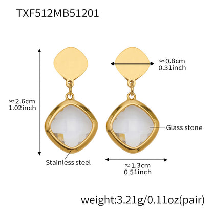 Modern Geometric Glass Jewelry | Stainless Steel Necklaces, Bracelets & Earrings