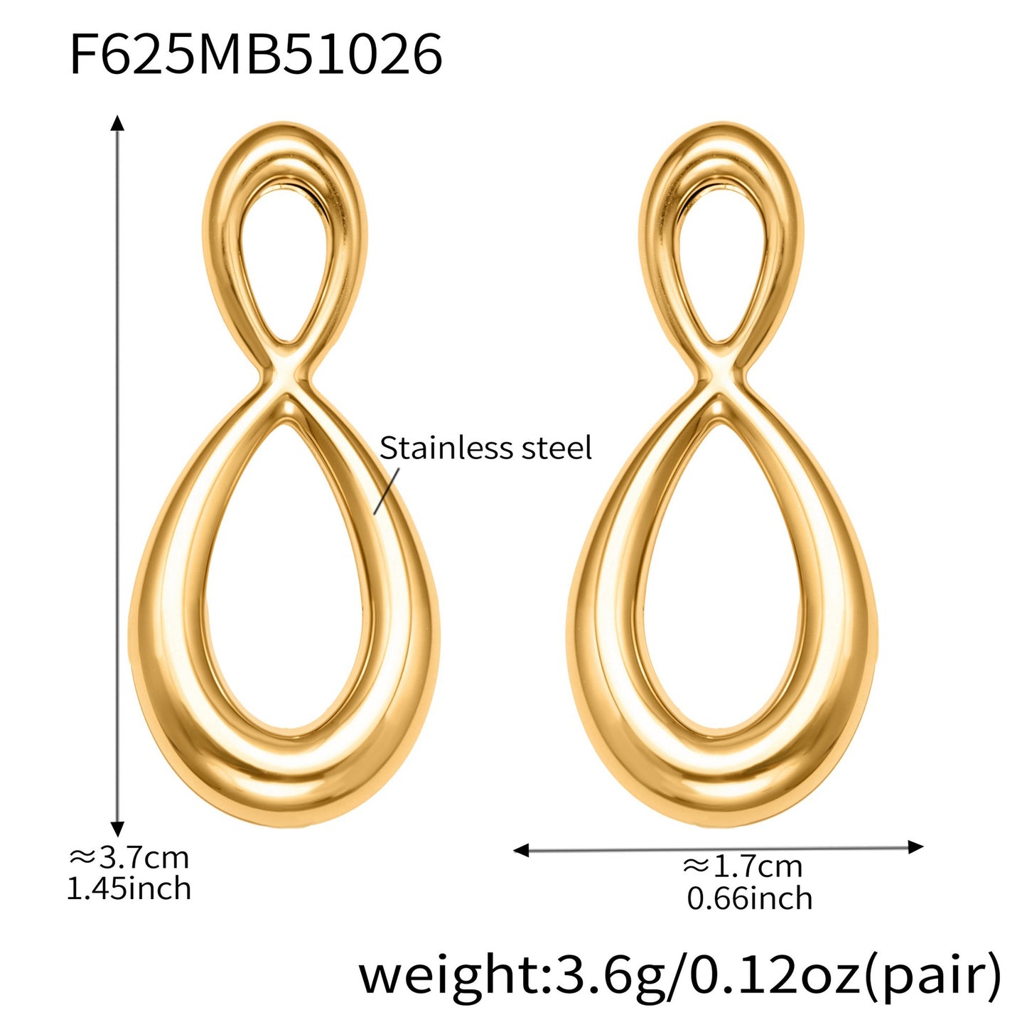 Stainless Steel Retro Geometric Earrings | Figure-8 & Square Shaped Minimalist Hoop Earrings | High-End Fashion Jewelry