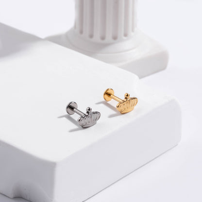 G23/F136 Titanium Crown Internal-Thread Labret & Cartilage Stud — 8 Designs | Gold & Silver