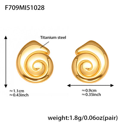 Stainless Steel Conch Shell Earrings | Minimalist Ocean-Inspired Stud Earrings | High-End Small Hoop Jewelry
