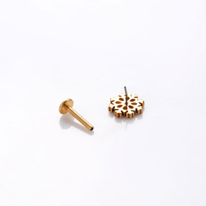 G23 Titanium Push-In Flat Back Stud – Hypoallergenic Cartilage Piercing Earring