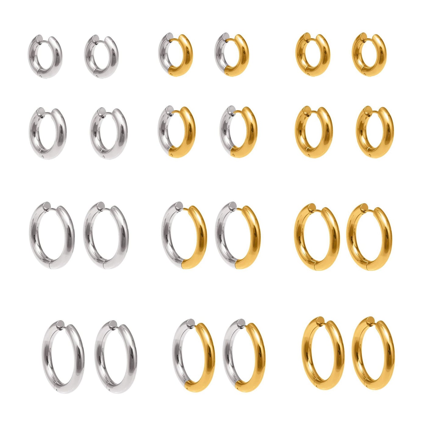 Statement Stainless Steel Hoop Earrings – Bold Geometric Circle Earrings, Modern Minimalist Jewelry for Women