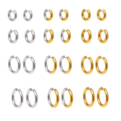 Statement Stainless Steel Hoop Earrings – Bold Geometric Circle Earrings, Modern Minimalist Jewelry for Women